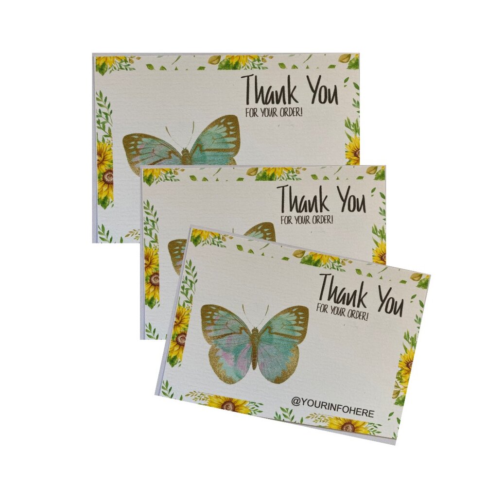 Floral Butterfly Thank You Card